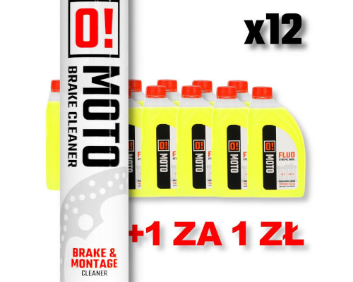 Omoto набір 12 охолоджуючої рідини 1л o! fluo xtreme cool + omoto spray remover remover 750ml o! очищувач гальм і монтажів