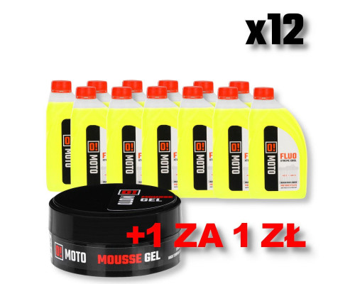 Omoto набір 12 охолоджуючої рідини 1л o! fluo xtreme cool + omoto mousse gel 50g o! мус-гель висока температура + 200