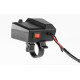 BIKETEC MOTORCYCLE ДВІЙНИЙ USB QUICK CHARGE 3.0 ГНІЗДО З ВОЛЬТМЕТРОМ ТА ІНДИКАТОРОМ ЗОВНІШНЬОЇ ТЕМПЕРАТУРИ Кріплення на кермо