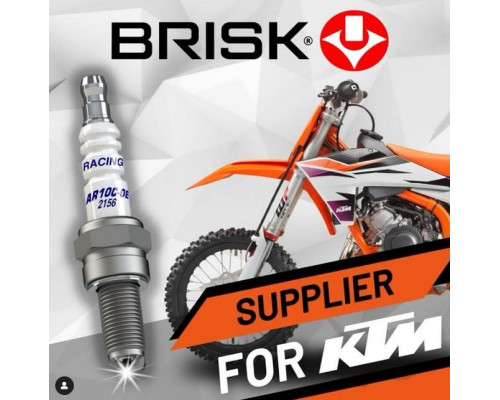 BRISK RACING SPARK PLUG AR10C-OE KTM 50 SX '24-, KTM 50 SX FACTORY EDITION '24, HUSQVARNA TC 50 '24-, GASGAS MC 50 '24-, (ПЕРШИЙ МОНТАЖ - OEM)