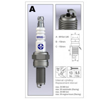 BRISK RACING SPARK PLUG AR12C-OE KTM 65 SX '24-, HUSQVARNA TC 65 '24-, GASGAS MC 65 '24-, (ПЕРШИЙ МОНТАЖ - OEM)