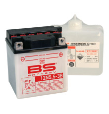 Bs battery 12n5.5a-3b 12v 5.5ah 103x90x114 можна обслуговуватися - електроліт окремо (55a) (6) ue2019/1148