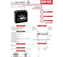 Bs battery 51913/51814 max (fa) (g12-19,sla12-19,sla12-22) 12v 21ah 183x79x171 не обслуговується - залит (підвищений крутний струм) (275a) (bmw) (4)