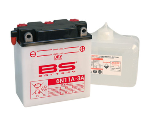 Батарея bs 6n11a-3a (122x62x131) 6v 11ah можна обслуговуватися - електроліт окремо (6) ue2019/1148
