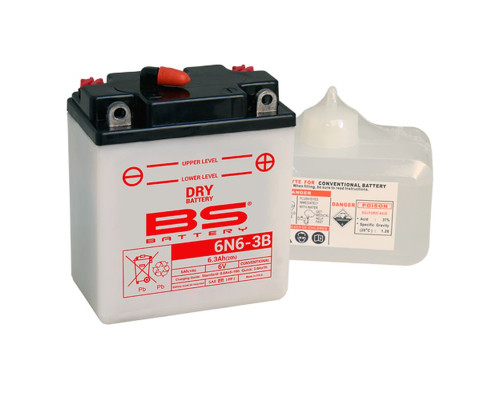Bs battery 6n6-3b 6v 4ah 99x57x111 Racing обслуговується - електроліт окремо (12) ue2019/1148