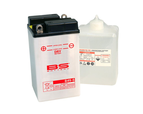 Bs battery b49-6 6v 8ah 91x83x160 обслуговується - електроліт окремо (4) ue2019/1148