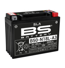 Bs battery b50-n18l-a3 (y50-n18l-a3) 12v 20ah 205x90x162 обслуговується - електроліт окремо 250a (2) ue2019/1148
