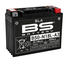 Bs battery b50-n18l-a3 (y50-n18l-a3) 12v 20ah 205x90x162 обслуговується - електроліт окремо 250a (2) ue2019/1148