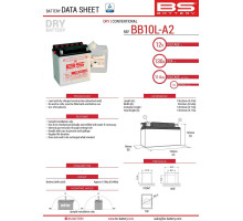 Bs battery bb10l-a2 (yb10l-a2) 12v 11ah 136x91x146 можна обслуговуватися - електроліт окремо (160a) (4) ue2019/1148