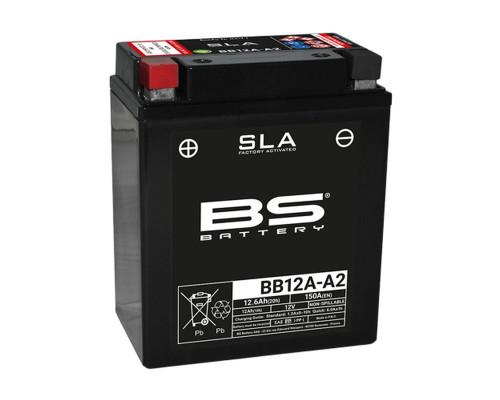 Bs акумулятор bb12a-a2 (fa) (yb12a-a2) 12v 12ah 134x80x161 не обслуговується - залив (150a) (5)