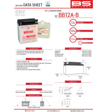 Bs battery bb12a-b (yb12a-b) 12v 12ah 134x80x160 можна обслуговуватися - електроліт окремо (155a) (4) ue2019/1148
