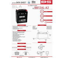 Bs акумулятор bb12al-a2 (fa) (yb12al-a2) 12v 12ah 135x81x161 не обслуговується - залив (150a) (5)