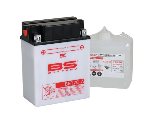 Bs battery bb12c-a (yb12c-a) 12v 12ah 134x80x175 можна обслуговуватися - електроліт окремо (155a) (4) ue2019/1148