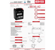 Bs батарея bb14l-a2 (fa) (yb14l-a2,yb14l-b2) 12v 14ah 135x91x167 не обслуговується - залито (210a) (4) - заміняє 300835