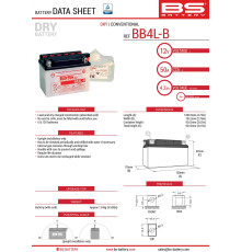 Bs battery bb4l-b (yb4l-b) 12v 4ah 121x71x93 можна обслуговуватися - електроліт окремо (56a) (8) ue2019/1148