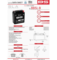 Bs акумулятор bb5l-b (fa) (yb5l-b) (12n5-3b) 12v 5ah 120x60x130 не обслуговується - залив (65a) (6)