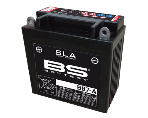 Bs батарея bb7-a (fa) (yb7-a) 12v 8ah 135x75x133 не обслуговується - залит (120a) (6)