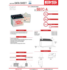 Bs battery bb7c-a (yb7c-a) 130x90x114 можна обслуговуватися - електроліт окремо (85a) (6) ue2019/1148