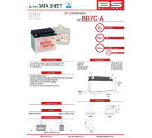 Bs battery bb7c-a (yb7c-a) 130x90x114 можна обслуговуватися - електроліт окремо (85a) (6) ue2019/1148