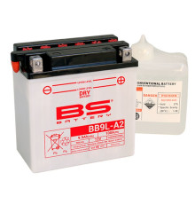 Bs battery bb9l-a2 (yb9l-a2) 12v 9ah 135x75x139 можна обслуговуватися - електроліт окремо (100a) (4) ue2019/1148