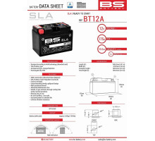 Bs батарея bt12a (fa) (yt12a-bs, yt12a) 152x88x106 12v 10ah не обслуговується - залито (175a) (4)