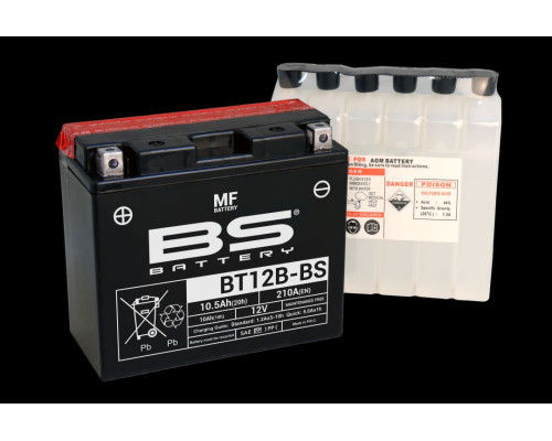 Bs батарея bt12b-bs (yt12b-bs) (yt12b-4) 12v 10ah 151x70x130 не обслуговується - електроліт окремо (175a) (4) ue2019/1148