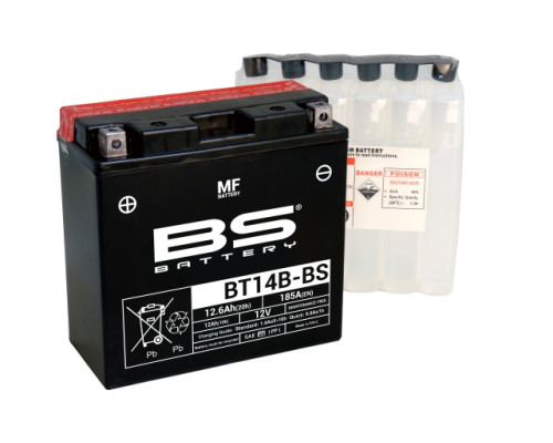 Bs батарея bt14b-bs (yt14b-bs) 12v 12ah 150x69x145 не обслуговується - електроліт окремо (210a) (4) ue2019/1148