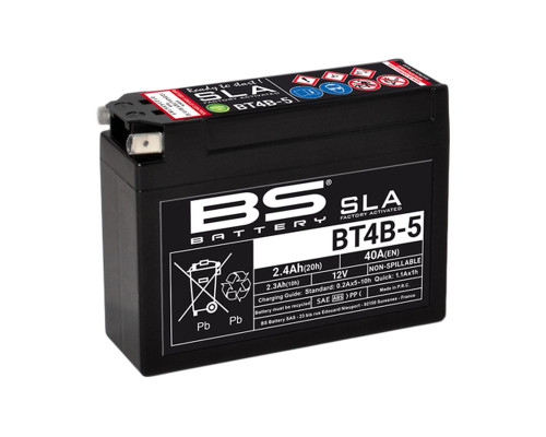 Bs батарея bt4b-5 (fa) (yt4b-5) 12v 2.3ah 113x38x85 не обслуговується - залит (40a) (15)