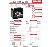 Bs акумулятор btx12 (fa) (ytx12-bs) 12v 10ah 152x88x131 не обслуговується - залив (180a) (4)