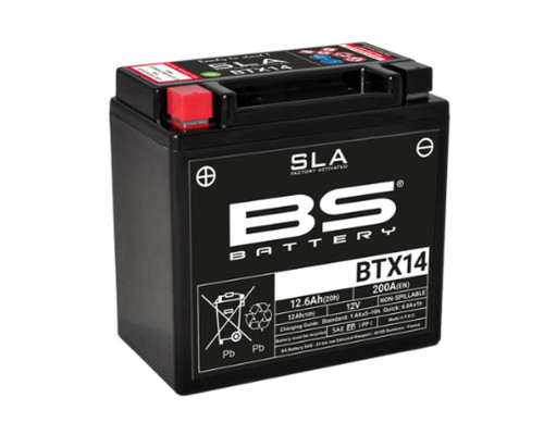 Bs акумулятор btx14 (fa) (ytx14-bs) 12v 12ah 150x87x145 не обслуговується - залив (200a) (4)