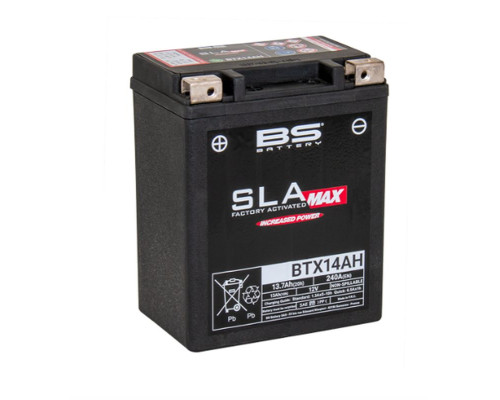 Bs battery btx14ah max (fa) (ytx14ah-bs) 12v 13ah 134x89x166 не обслуговується - залив (підвищений крутний струм) (240a) (indian, polaris) (4)