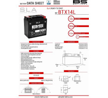 Bs акумулятор btx14l (fa) (ytx14l-bs) 12v 12ah 150x87x145 не обслуговується - залив (200a) (4)