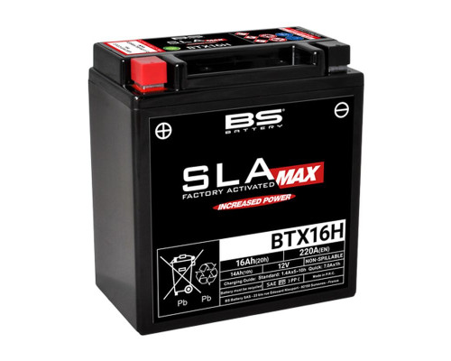 Bs батарея btx16h max (fa) (ytx16h) 12v 14ah 150x87x161 не обслуговується - заливається (підвищений крутний струм) (250a) (bmw) (4)