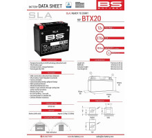 Bs акумулятор btx20 (fa) (ytx20-bs) 12v 18ah 175x87x155 не обслуговується - залив (270a) (4)