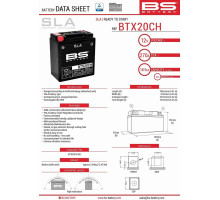 Bs батарея btx20ch (fa) (ytx20ch-bs, ytx20a-bs) 12v 18ah 150x87x161 не обслуговується - залит (270a) (4)