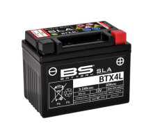Bs батарея btx4l+ / btz5s (fa) (ytx4l-bs, yt4l-bs, ytz5s) 12v 3ah 114x71x86 не обслуговується - залив (50a) (8) - заміняє 300811