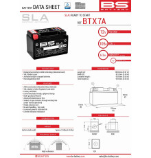 Bs акумулятор btx7a (fa) (ytx7a-bs) 12v 6ah 152x88x94 не обслуговується - залито (90a) (6)