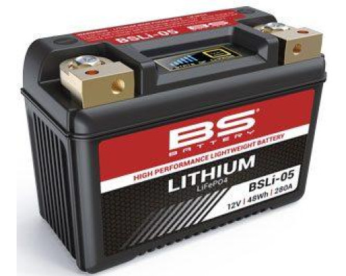 Bs lifepo4 bsli-05 літій-іонний акумулятор з індикатором заряду (134x65x92) (280a,48wh,4ah) (ytz10s,yt12b-4,yt14b-4,yt12b-bs,ytx14ah-bs,yt14b-bs) (10)
