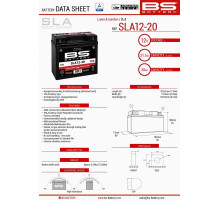 Bs акумулятор sla12-20 (fa) (sla12-18) 12v 20ah 182x77x168 не обслуговується - затоплений (180a) (4)