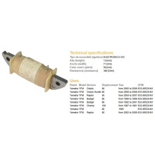 Котушка намотування DZE YAMAHA YFM 80 RAPTOR/GRIZZLY '02-'08 (5G3-85520-M1) (390 OHM)