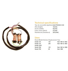 Котушка збудження dze (2шт = комплект) HONDA cr125/250 81-83, suzuki rm125 81-88