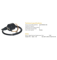 Котушка запалювання dze YAMAHA yfm 350 warrior (oem-1uy-82310-41-00)