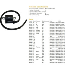 Котушка запалювання dze YAMAHA yfm 350/400/450/660 (3kj-82310-10)