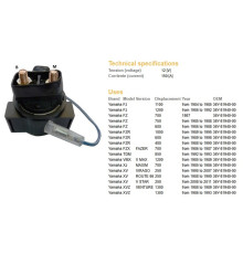 DZE РЕЛЕ СТАРТЕРА YAMAHA FJ1100/1200, V-MAX1200, FZR600/1000, TDM850, FZ750 (36Y-81940-00) (150A)
