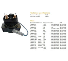 DZE РЕЛЕ СТАРТЕРА YAMAHA FJ1100/1200, V-MAX1200, FZR600/1000, TDM850, FZ750 (36Y-81940-00) (150A)