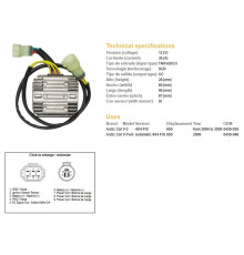 РЕГУЛЯТОР НАПРУГИ DZE ARCTIC CAT 650 '04-'06 (OEM-0430-035, 0430-046) 12V35A