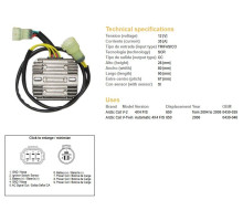 РЕГУЛЯТОР НАПРУГИ DZE ARCTIC CAT 650 '04-'06 (OEM-0430-035, 0430-046) 12V35A