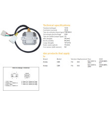 РЕГУЛЯТОР НАПРУГИ DZE HONDA CBR 600F F4 '01-'06 (35A) (31600-MBW-D21) (ESR431) (SH678PA)