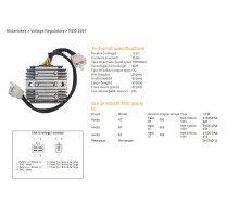 DZE РЕГУЛЯТОР НАПРУГИ HONDA NT V650 '88-'91 12V 35A (SH538C-12) (31600-MN8-008) (31600-MN8-028) (ESR252)