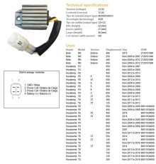 DZE РЕГУЛЯТОР НАПРУГИ KTM EXC 125/200/250/300/400/525/530 '98-'13